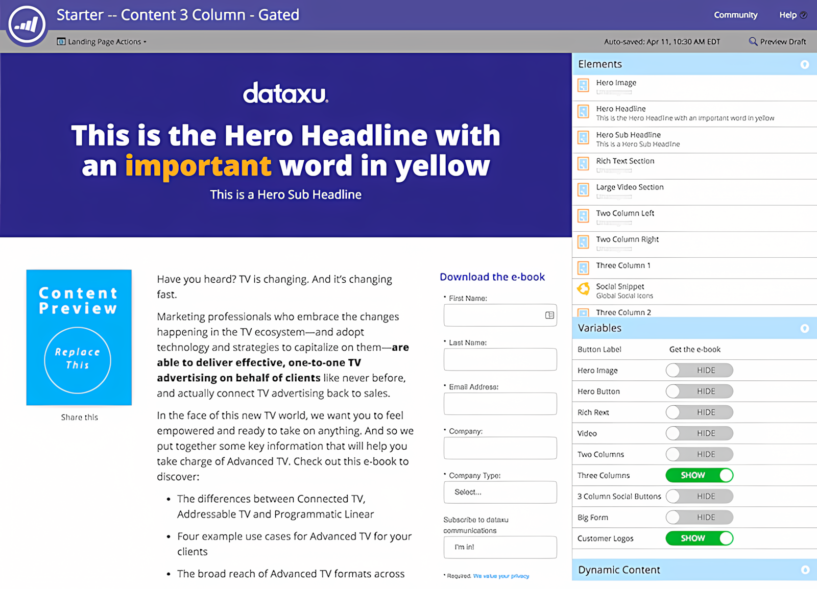 final cms as seen in the browser