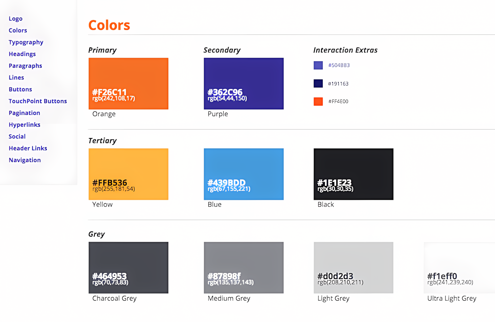 styleguide colors