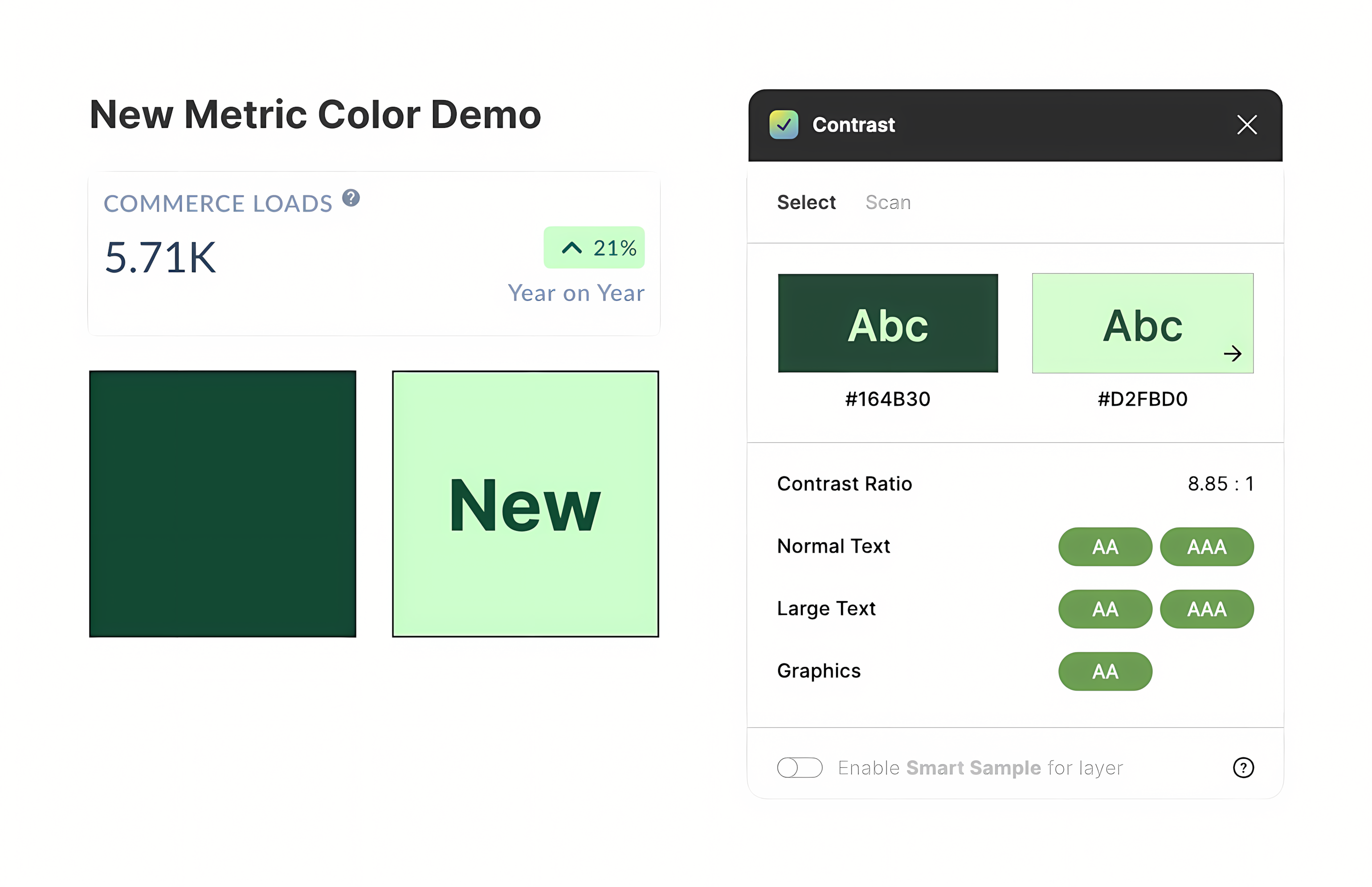 Color accessibility improvements showing WCAG-compliant color combinations