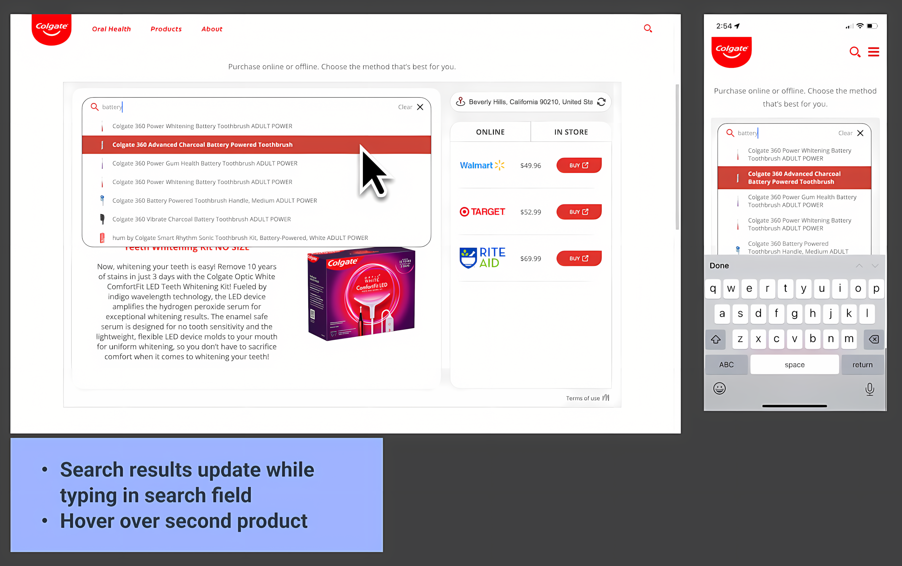 Final flow diagram for Colgate search functionality