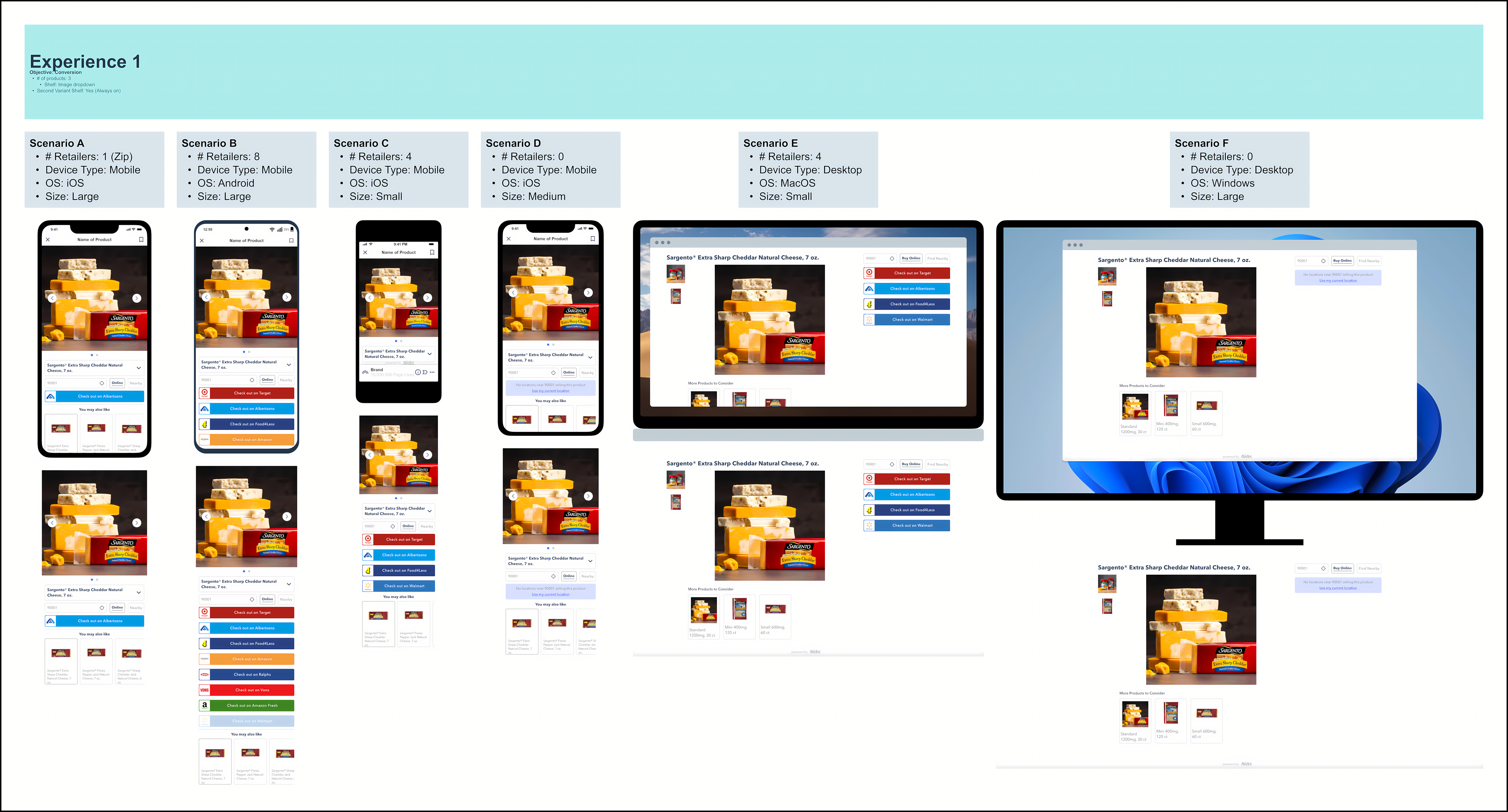 Sargento template implementation showcasing 3-product layout optimized for conversion