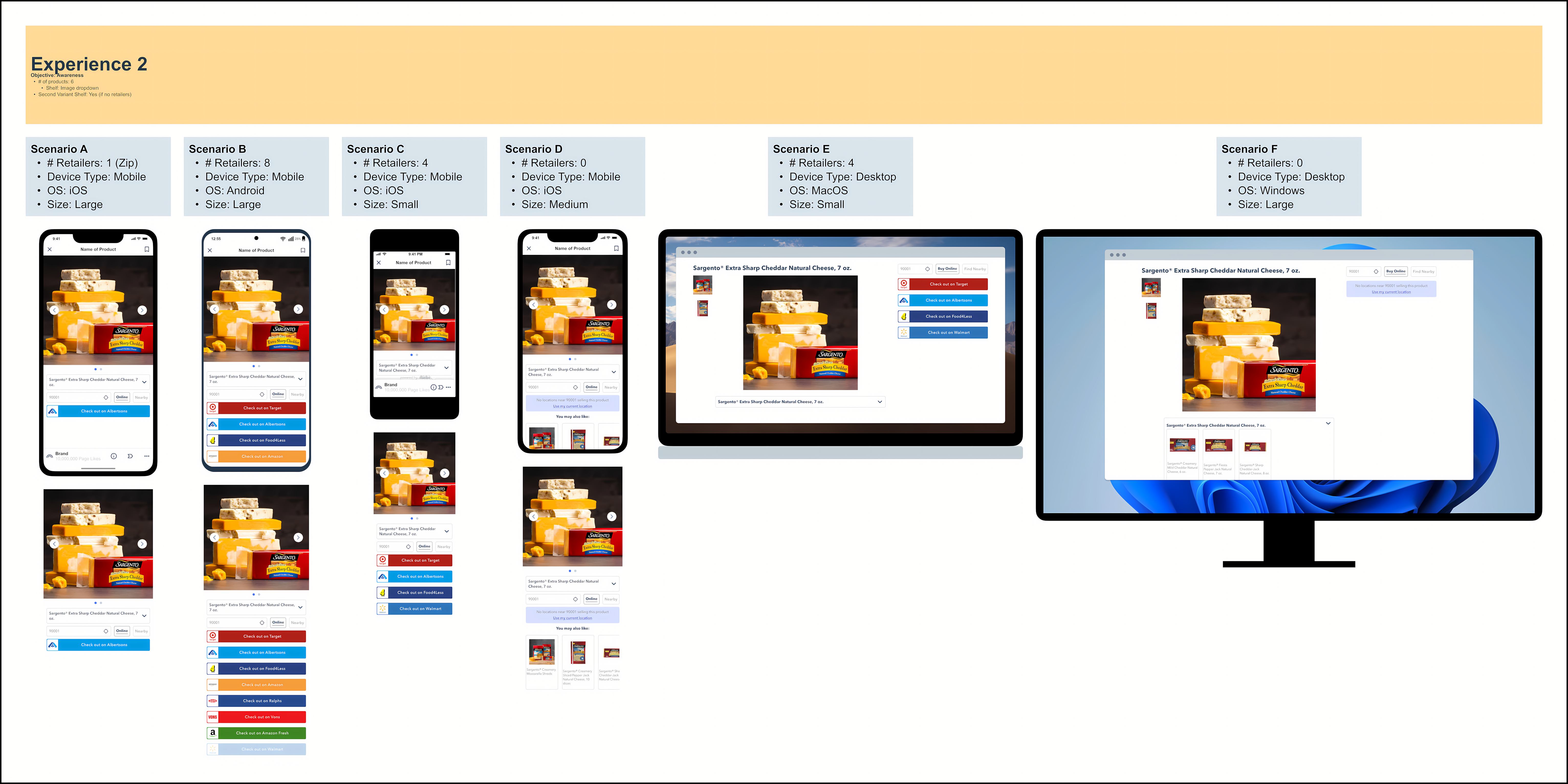 Sargento template variation with 6-product layout focused on product awareness