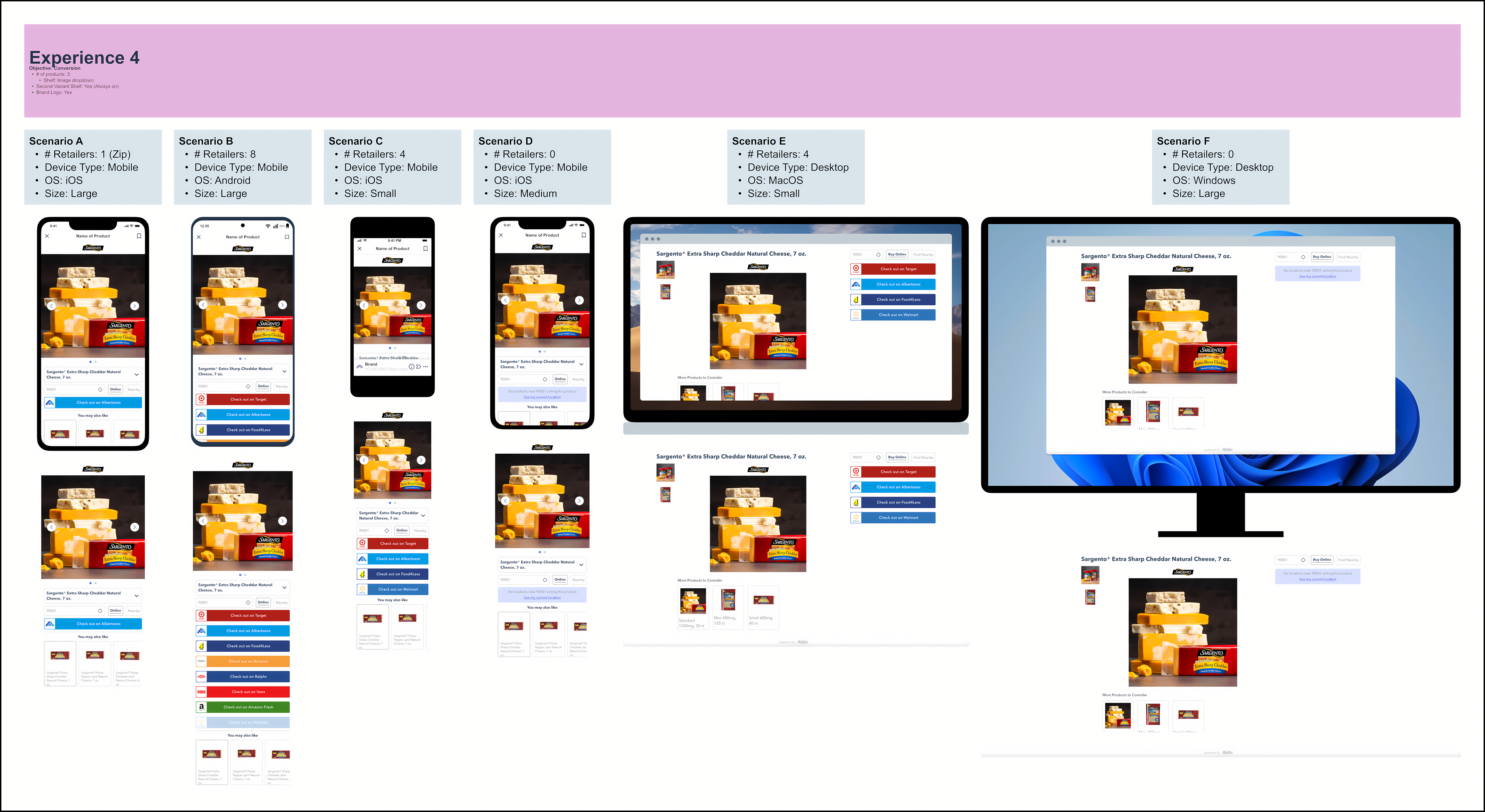 Sargento branded template with 3 products and prominent logo placement