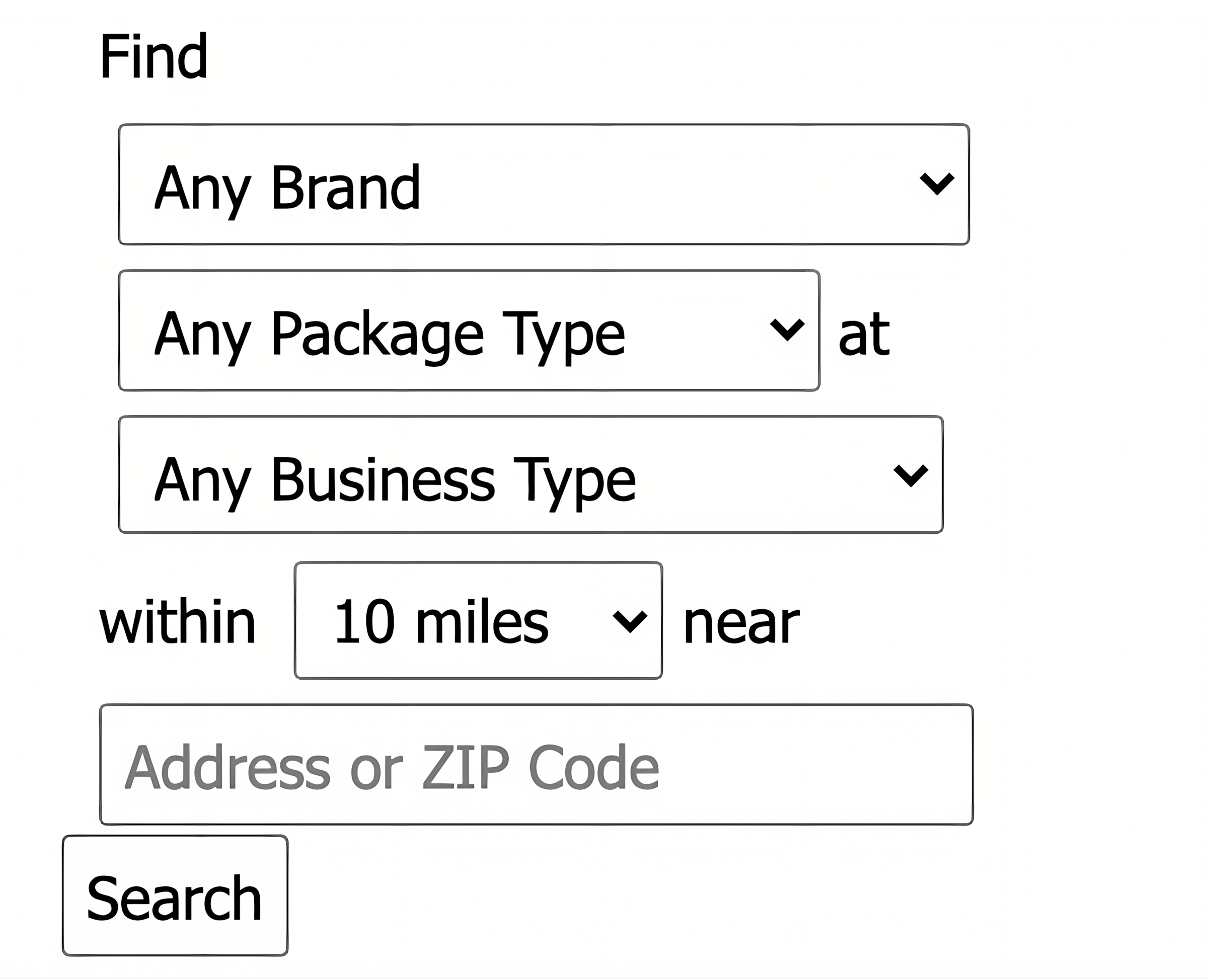 Screenshot of Lexington brand site with VIP data filters showing default implementation
