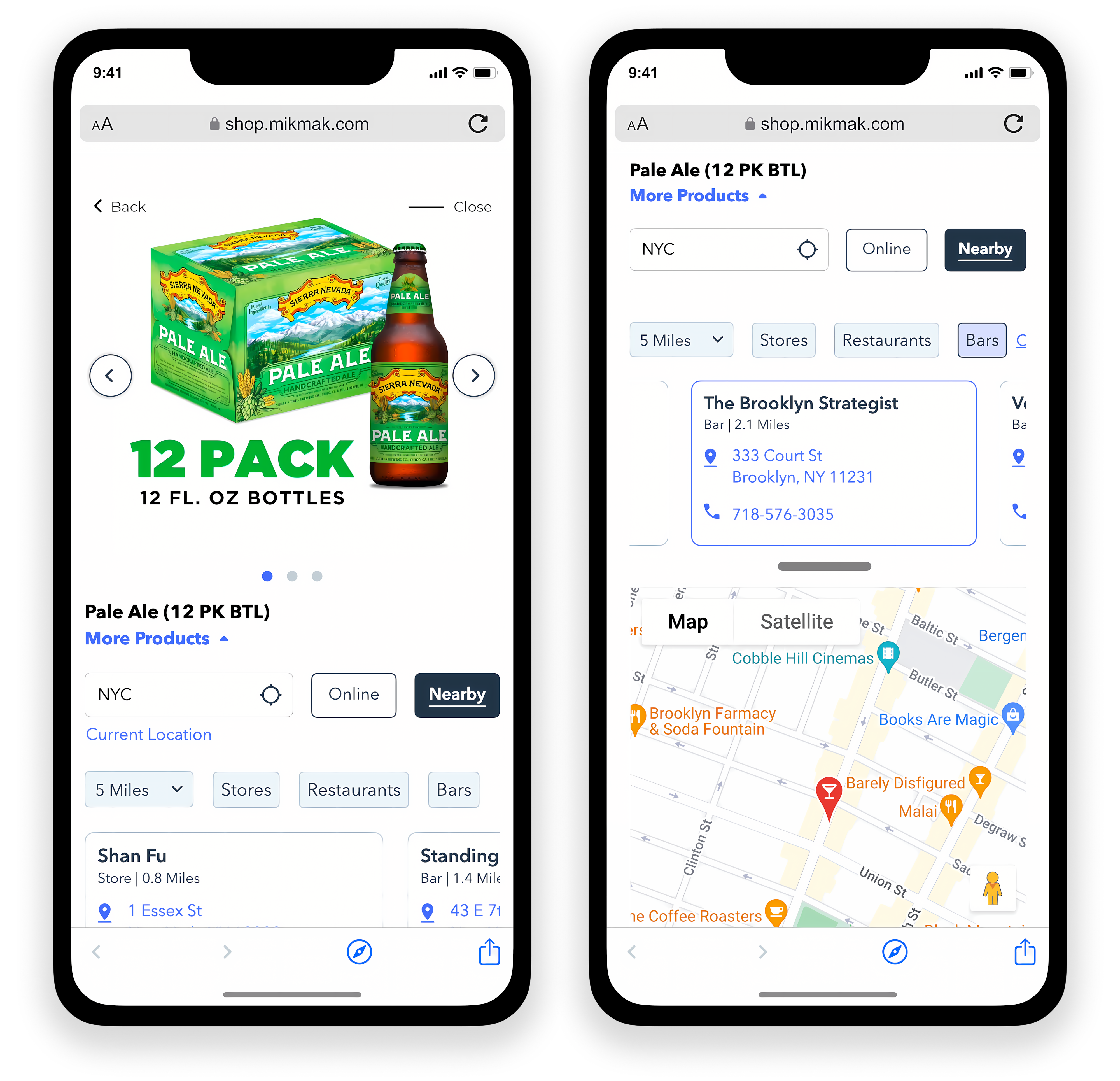 Final production version on Sierra Nevada website with VIP data integration