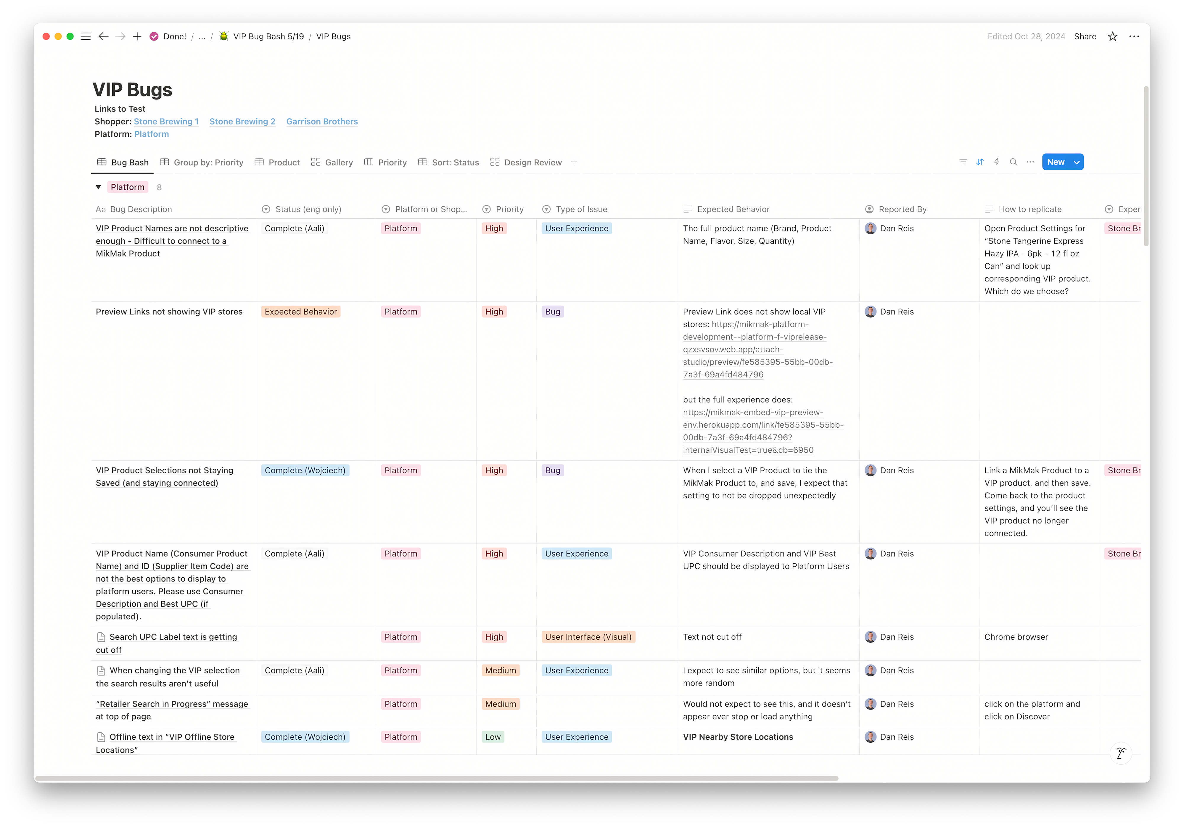 Notion template for VQA bug tracking